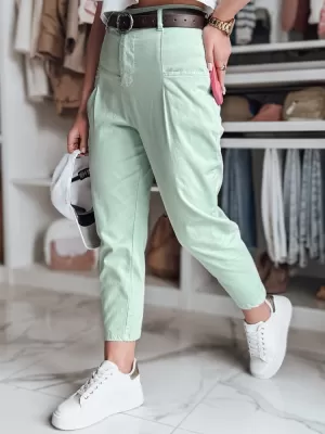 Pantalonii pentru doamne DSTREET CHINOSKA UY2555 VERDE DESCHIS