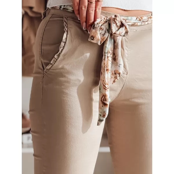  Pantalonii pentru doamne DSTREET ROSSALI UY2536 BEJ 