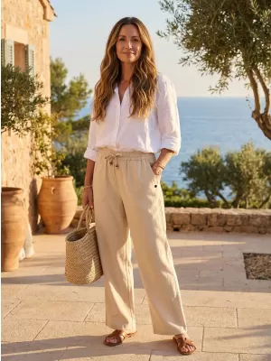 Pantalonii pentru doamne ALTISPORT EWA BEJ