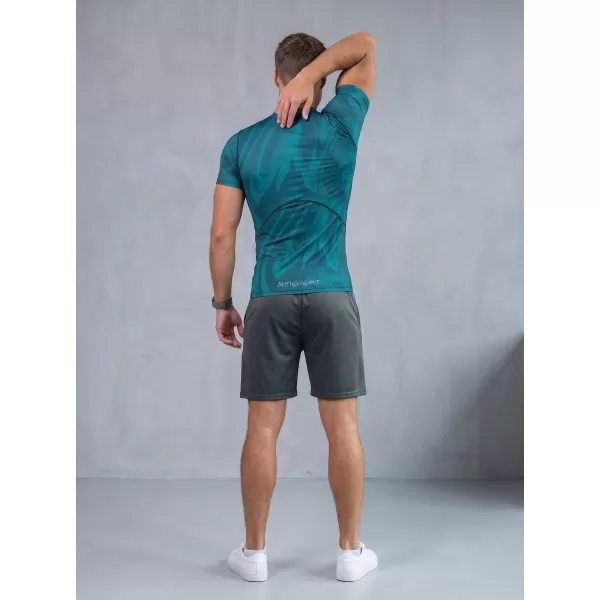  Tricou de compresie funcțională pentru bărbați cu premiu cu mânecă scurtă ALTISPORT VOJ/ALM072TR04 KEROSEN 