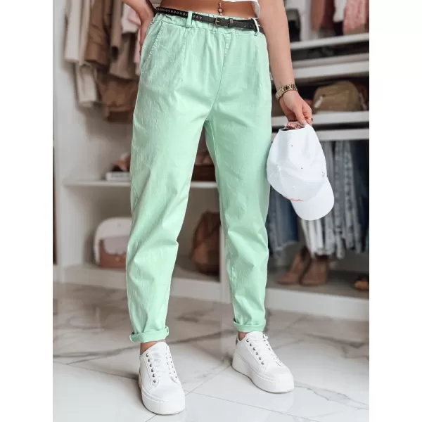  Pantalonii pentru doamne DSTREET RELCIX UY2581 VERDE DESCHIS 