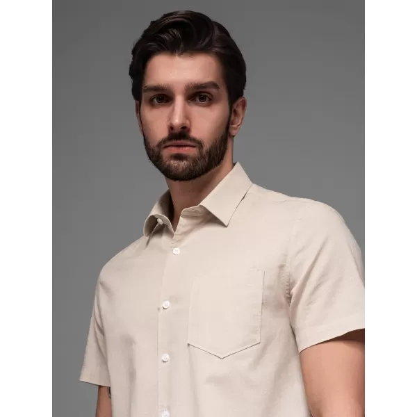  Cămaşă OMBRE OM-SHSS-0168 BEJ 