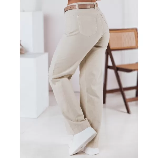  Pantalonii pentru doamne DSTREET WELVIA UY2302 BEJ 