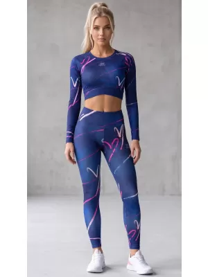 Top funcțional pentru femei cu mâneci lungi premium ALTISPORT VOJ/ALW082TR04 ALBASTRU ÎNCHIS