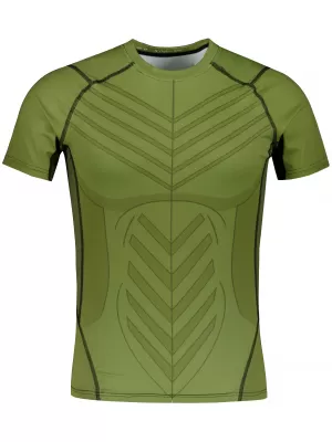 Tricou de compresie funcțională pentru bărbați cu premiu cu mânecă scurtă ALTISPORT VOJ/ALM095TR04 VERDE