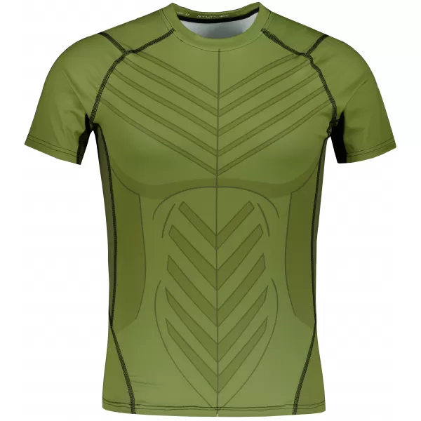  Tricou de compresie funcțională pentru bărbați cu premiu cu mânecă scurtă ALTISPORT VOJ/ALM095TR04 VERDE 