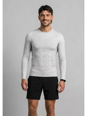 Tricou de compresie funcțională pentru bărbați cu premium cu mânecă lungă ALTISPORT VOJ/ALM095TR03 GRI