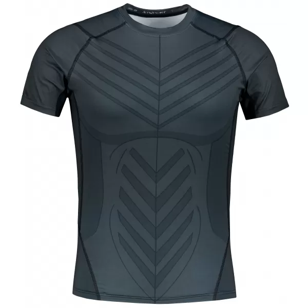  Tricou de compresie funcțională pentru bărbați cu premiu cu mânecă scurtă ALTISPORT VOJ/ALM095TR04 NEGRU 