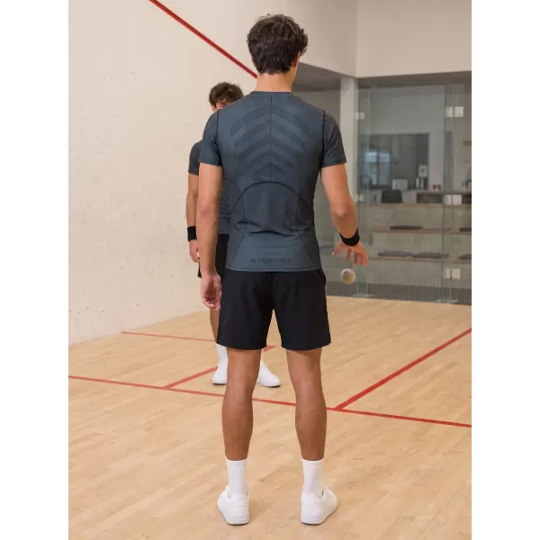  Tricou de compresie funcțională pentru bărbați cu premiu cu mânecă scurtă ALTISPORT VOJ/ALM095TR04 NEGRU 