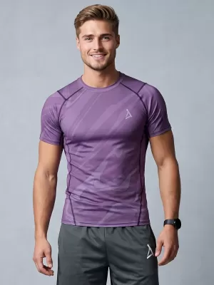 Tricou de compresie funcțională pentru bărbați cu premiu cu mânecă scurtă ALTISPORT VOJ/ALM072TR04 VIOLET