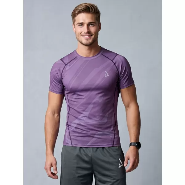  Tricou de compresie funcțională pentru bărbați cu premiu cu mânecă scurtă ALTISPORT VOJ/ALM072TR04 VIOLET 