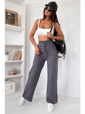 Pantalonii pentru doamne DSTREET LAKELIFE UY1687 GRI ÎNCHIS
