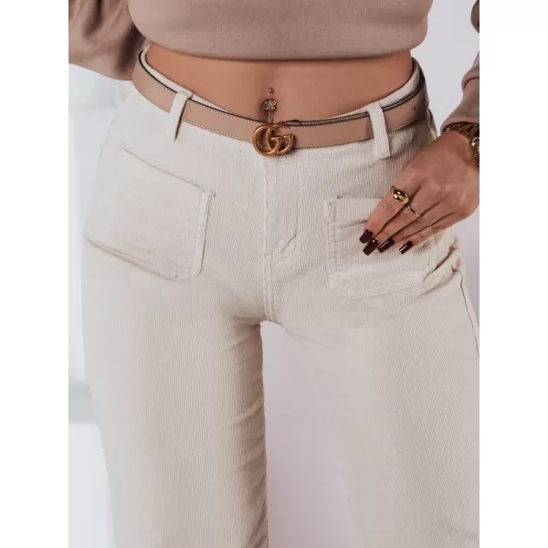  Pantalonii pentru doamne DSTREET WELVIA UY2302 BEJ 