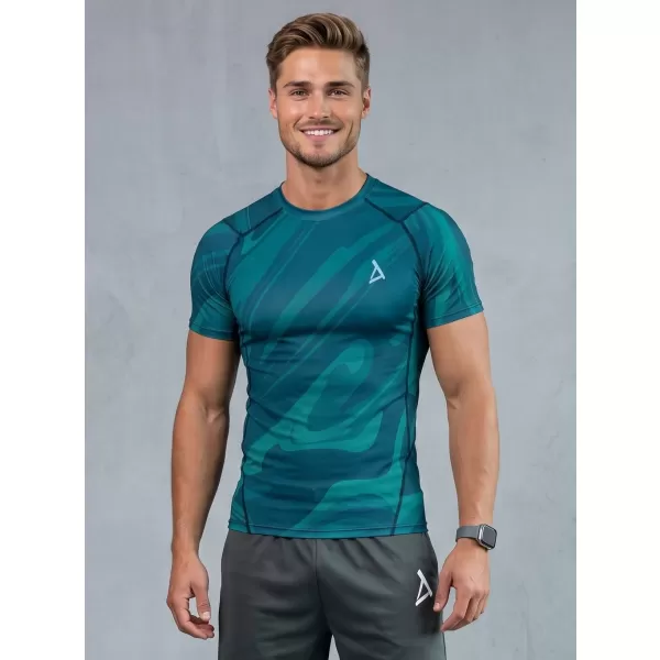  Tricou de compresie funcțională pentru bărbați cu premiu cu mânecă scurtă ALTISPORT VOJ/ALM072TR04 KEROSEN 
