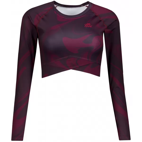  Top funcțional pentru femei cu mâneci lungi premium ALTISPORT VOJ/ALW072TR04 VIN ROȘU 