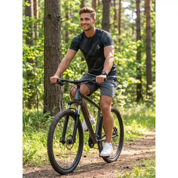  Tricou de compresie funcțională pentru bărbați cu premiu cu mânecă scurtă ALTISPORT VOJ/ALM072TR04 NEGRU 