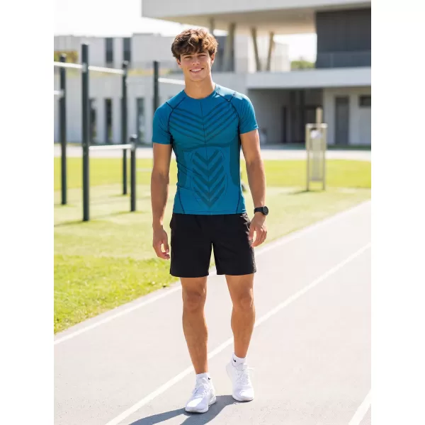  Tricou de compresie funcțională pentru bărbați cu premiu cu mânecă scurtă ALTISPORT VOJ/ALM095TR04 KEROSEN 