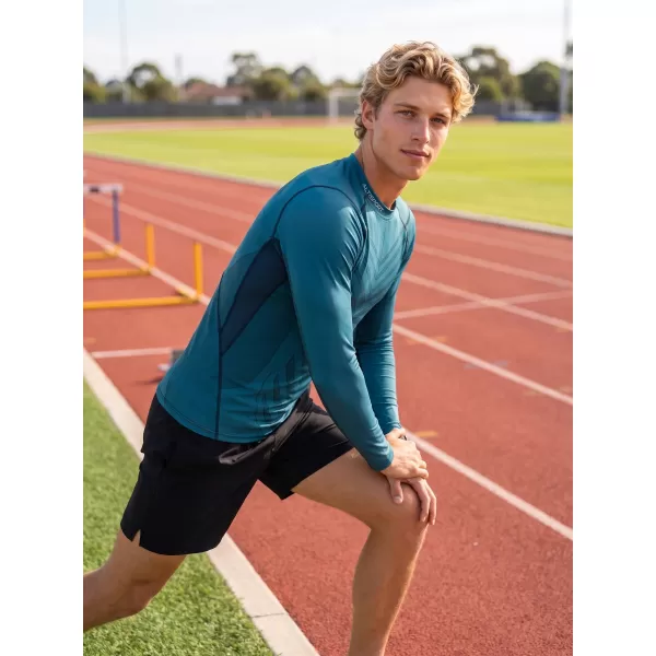 Tricou de compresie funcțională pentru bărbați cu premium cu mânecă lungă ALTISPORT VOJ/ALM095TR03 KEROSEN 