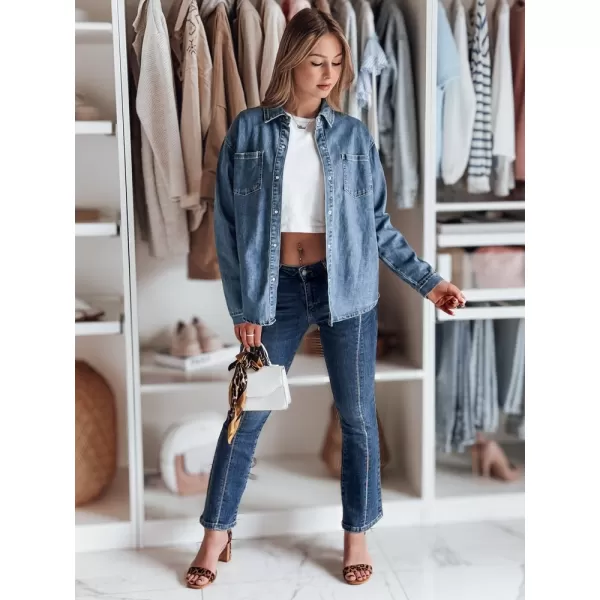  Pantalonii pentru doamne DSTREET LUSINIA UY2473 ALBASTRU 