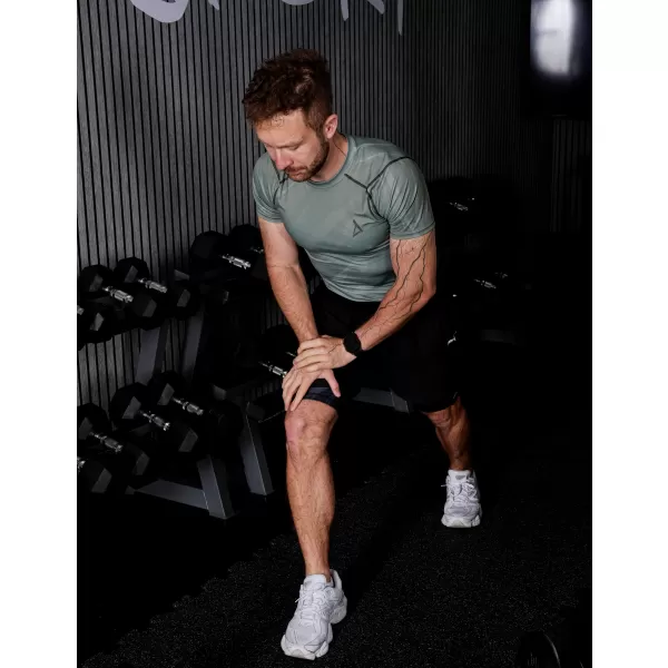  Tricou de compresie funcțională pentru bărbați cu premiu cu mânecă scurtă ALTISPORT VOJ/ALM072TR04 VERDE 