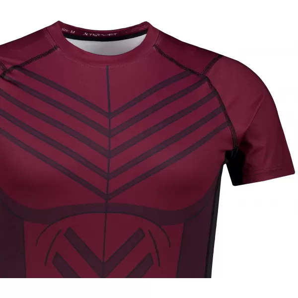  Tricou de compresie funcțională pentru bărbați cu premiu cu mânecă scurtă ALTISPORT VOJ/ALM095TR04 VIN ROȘU 