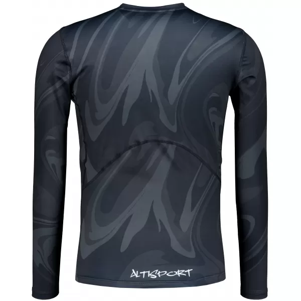  Tricou de compresie funcțională pentru bărbați cu premium cu mânecă lungă ALTISPORT VOJ/ALM072TR03 NEGRU 
