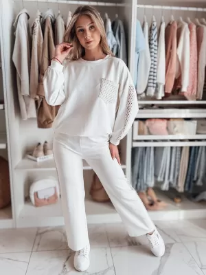 Pantalonii pentru doamne DSTREET LUXEEN UY2521 ALB