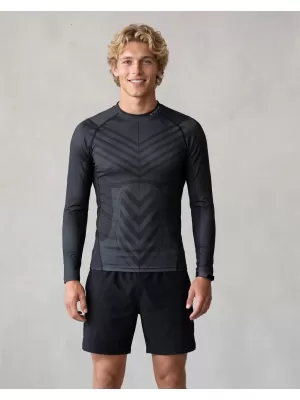 Tricou de compresie funcțională pentru bărbați cu premium cu mânecă lungă ALTISPORT VOJ/ALM095TR03 NEGRU