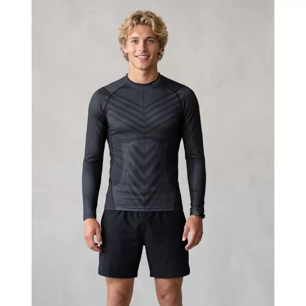  Tricou de compresie funcțională pentru bărbați cu premium cu mânecă lungă ALTISPORT VOJ/ALM095TR03 NEGRU 
