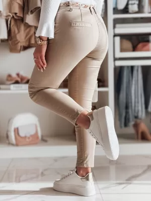 Pantalonii pentru doamne DSTREET ROSSALI UY2536 BEJ