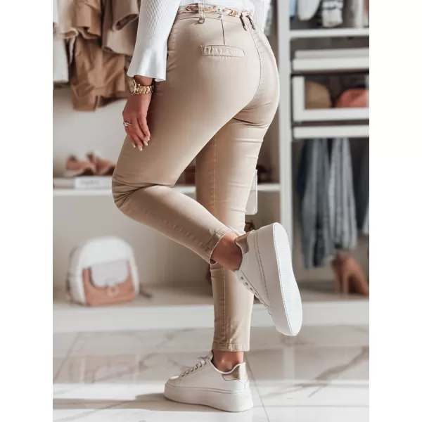  Pantalonii pentru doamne DSTREET ROSSALI UY2536 BEJ 
