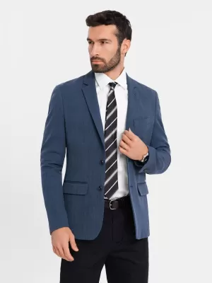 Pánské sako OMBRE OM-BLZB-0135 DARK BLUE