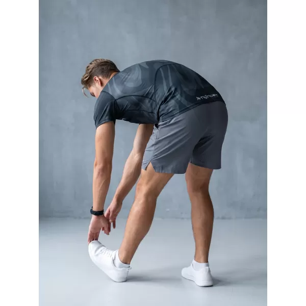  Tricou de compresie funcțională pentru bărbați cu premiu cu mânecă scurtă ALTISPORT VOJ/ALM072TR04 NEGRU 