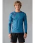 Tricou de compresie funcțională pentru bărbați cu premium cu mânecă lungă ALTISPORT VOJ/ALM079TR03 ALBASTRU