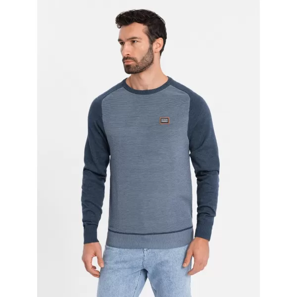  Pulover pentru bărbați OMBRE OM-SWSW-0121 ALBASTRU MARIN 