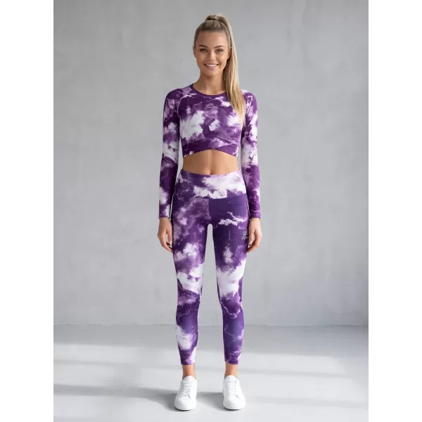  Top funcțional pentru femei cu mâneci lungi premium ALTISPORT VOJ/ALW066TR04 ALB -VIOLET 