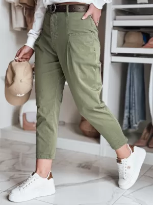 Pantalonii pentru doamne DSTREET CHINOSKA UY2558 KAKI