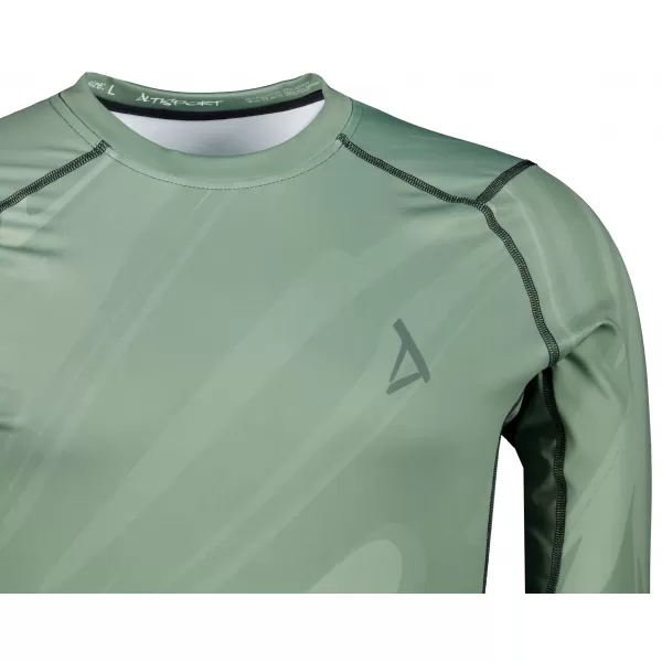  Tricou de compresie funcțională pentru bărbați cu premium cu mânecă lungă ALTISPORT VOJ/ALM072TR03 VERDE 