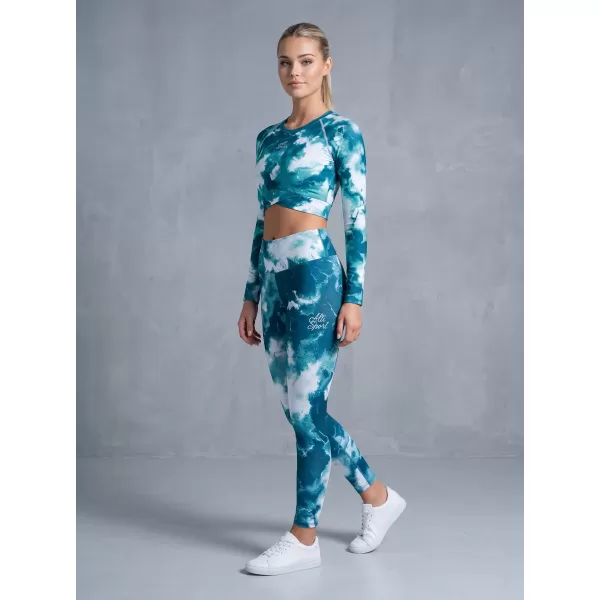  Top funcțional pentru femei cu mâneci lungi premium ALTISPORT VOJ/ALW066TR04 VERDE -BLUE 