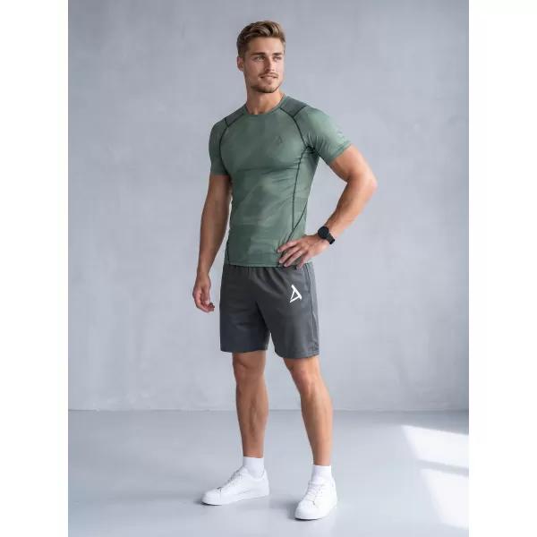  Tricou de compresie funcțională pentru bărbați cu premiu cu mânecă scurtă ALTISPORT VOJ/ALM072TR04 VERDE 
