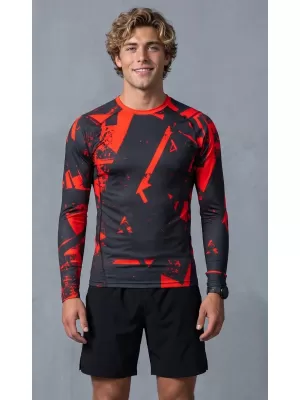 Tricou de compresie funcțională pentru bărbați cu premium cu mânecă lungă ALTISPORT VOJ/ALM079TR03 NEGRU -D