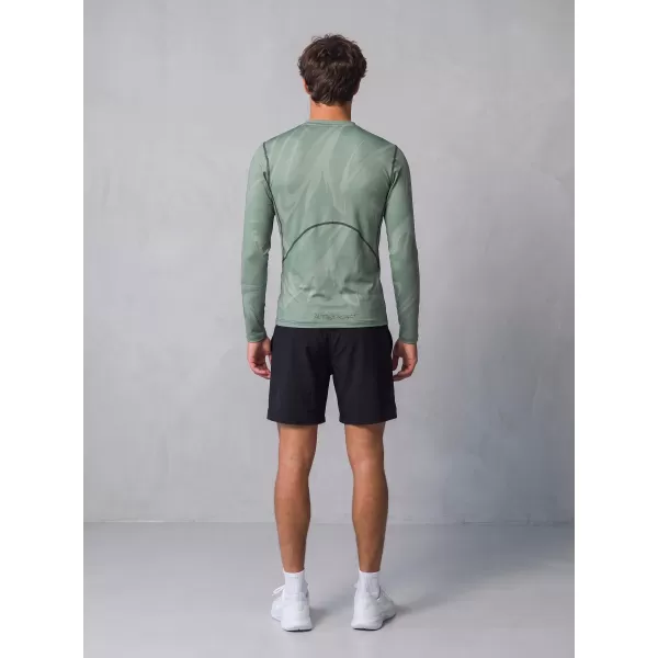  Tricou de compresie funcțională pentru bărbați cu premium cu mânecă lungă ALTISPORT VOJ/ALM072TR03 VERDE 