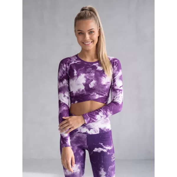  Top funcțional pentru femei cu mâneci lungi premium ALTISPORT VOJ/ALW066TR04 ALB -VIOLET 