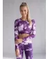Top funcțional pentru femei cu mâneci lungi premium ALTISPORT VOJ/ALW066TR04 ALB -VIOLET