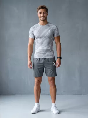 Tricou de compresie funcțională pentru bărbați cu premiu cu mânecă scurtă ALTISPORT VOJ/ALM072TR04 GRI