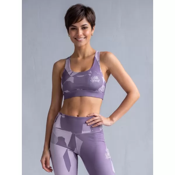  Premium de sutien sport pentru femei ALTISPORT VOJ/ALW080POD01 GRI-VIOLETĂ 