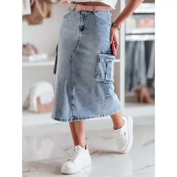  Fusta doamnelor DSTREET CARGOMIDI CY0490 ALBASTRU 