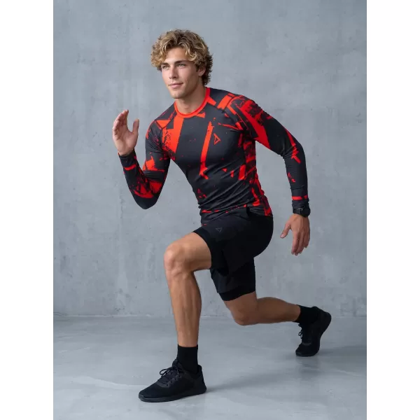  Tricou de compresie funcțională pentru bărbați cu premium cu mânecă lungă ALTISPORT VOJ/ALM079TR03 NEGRU -D 