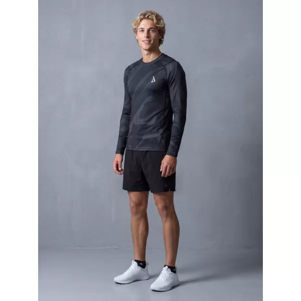  Tricou de compresie funcțională pentru bărbați cu premium cu mânecă lungă ALTISPORT VOJ/ALM072TR03 NEGRU 