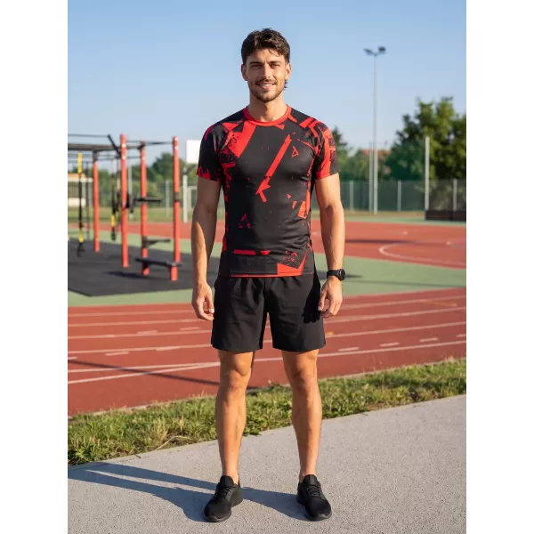  Tricou de compresie funcțională pentru bărbați cu premiu cu mânecă scurtă ALTISPORT VOJ/ALM079TR04 NEGRU -D 